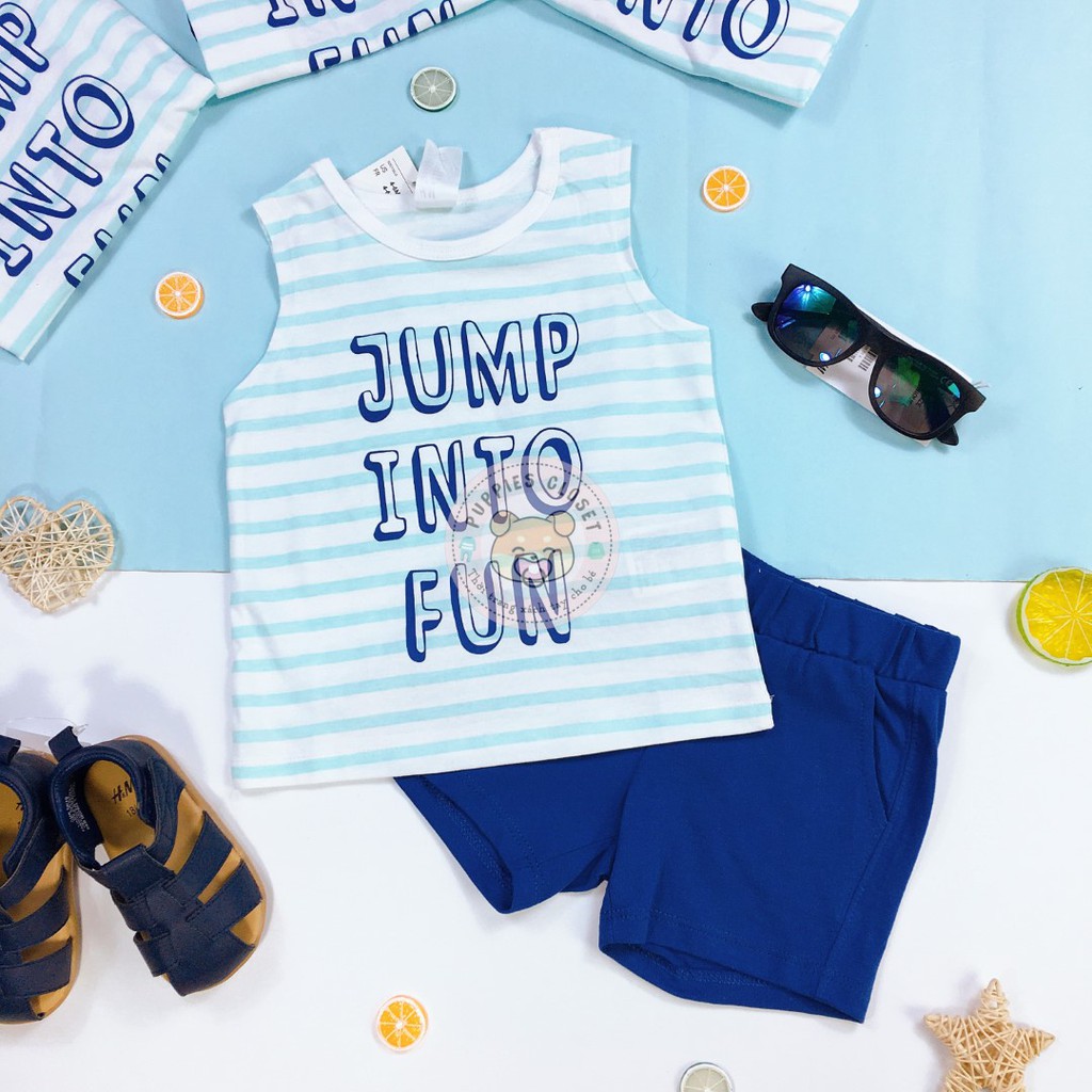 Bộ Quần Áo Ba lỗ In Slogan Jump Into Fun H&M