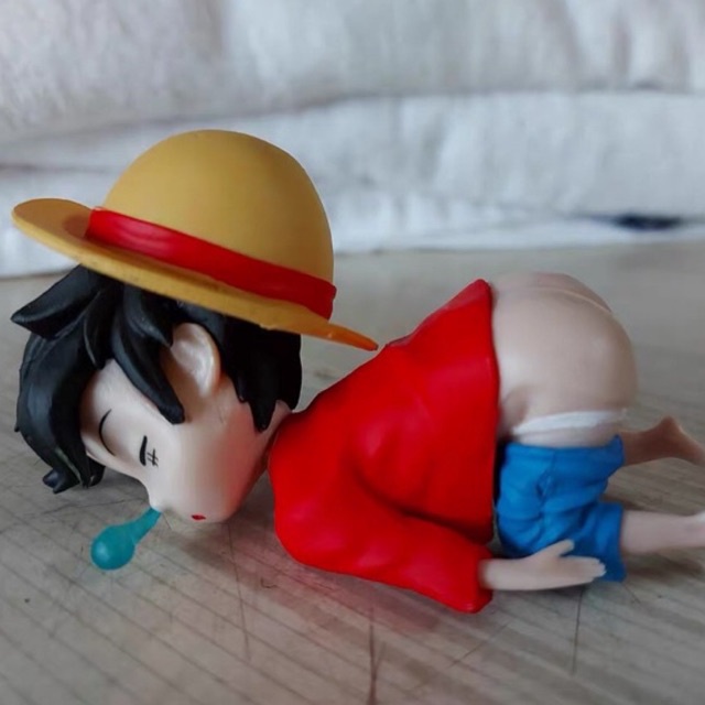 mô hình One Piece chibi ngủ gục - mô hình One Piece  - có box đáng yêu , bằng nhựa PVC cao cấp (có clip, ảnh thật)