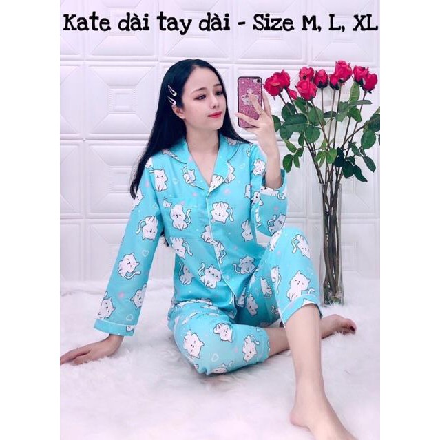 Bộ pijama kate thái dài tay | BigBuy360 - bigbuy360.vn
