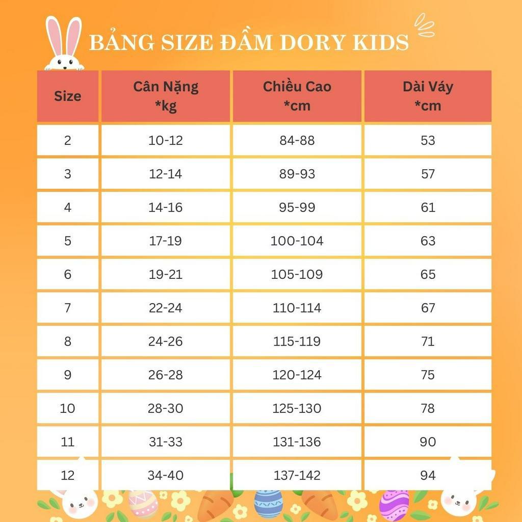 Đầm váy cho bé gái DORYKIDS babydoll tay phồng kẻ caro vải cao cấp váy tầng cho trẻ em từ 1 đến 12 tuổi