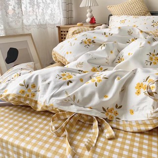 Set cotton 100% thắt nơ hoa vàng ✨ ✨ ✨