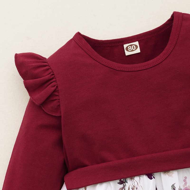 Áo Đầm Mikrdoo Dành Cho Bé Sơ Sinh Thiết Kế Tay Dài In Hình Hoa Dành Cho Bé Dự Tiệc