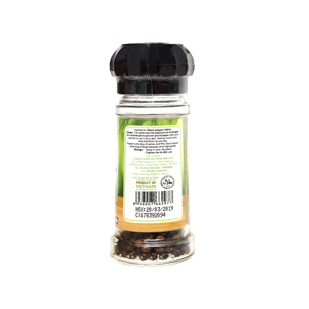 Tiêu Đen Hạt Minh Hà Hũ Có Nắp Xay 40g