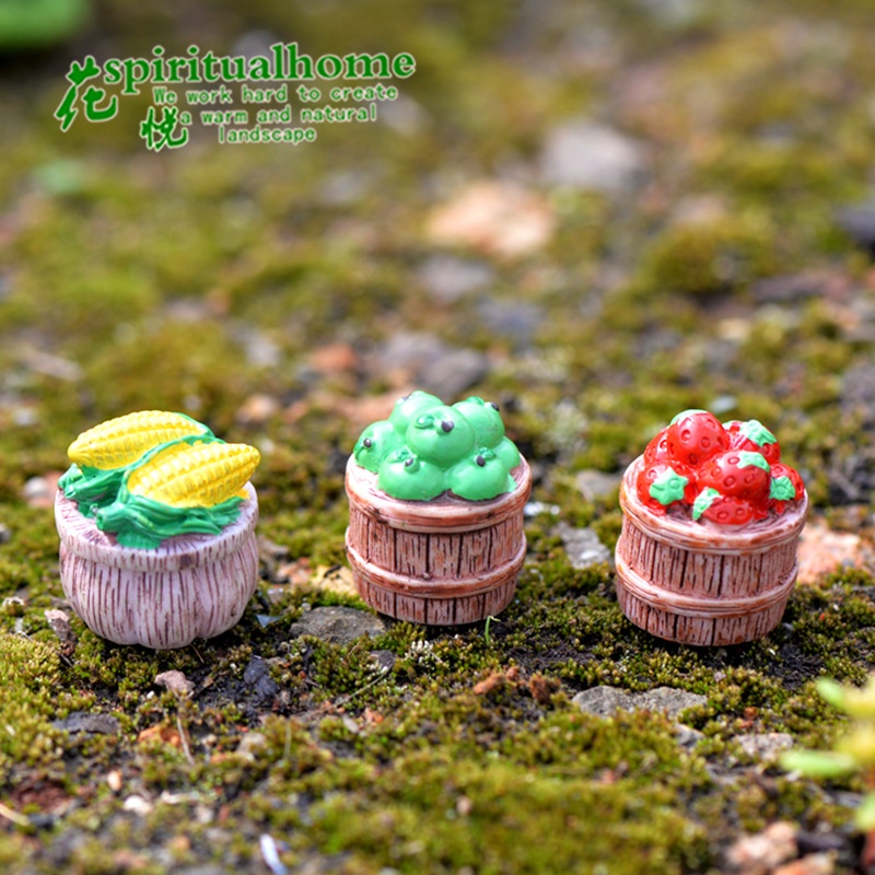 Giỏ trái cây tiểu cảnh mini trang trí bon sai, nhà mô hình, sen đá...