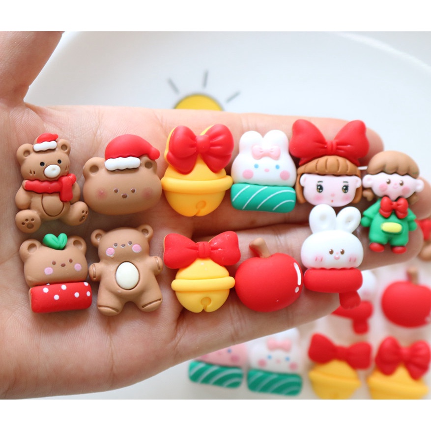 Sticker, Jibbitz, Charm Hình Gắn Trang Trí Giày Dép Giáng Sinh Dễ Thương