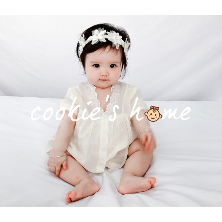 [Cookie'sHome x Royal Dress] Body cho bé gái sơ sinh coton phong cách Korea Hoàng gia mặc thôi nôi chụp hình studio