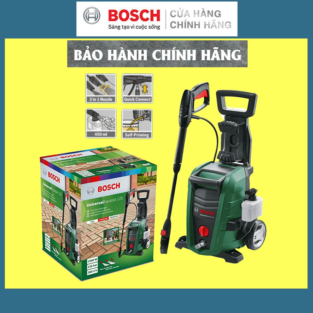 Máy Phun Xịt Rửa Áp Lực Cao Bosch Universal Aquatak 125, Giá Đại Lý Cấp 1