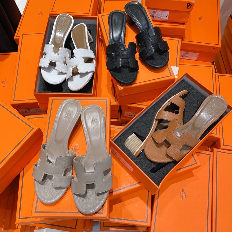 Dép HM da sần gót 5p hàng QCCC đẹp