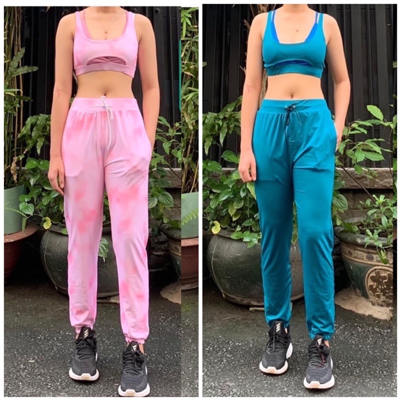 Bộ áo  bra thể thao quần thụng jogger 2 Lớp Siêu Hot tập gym yoga