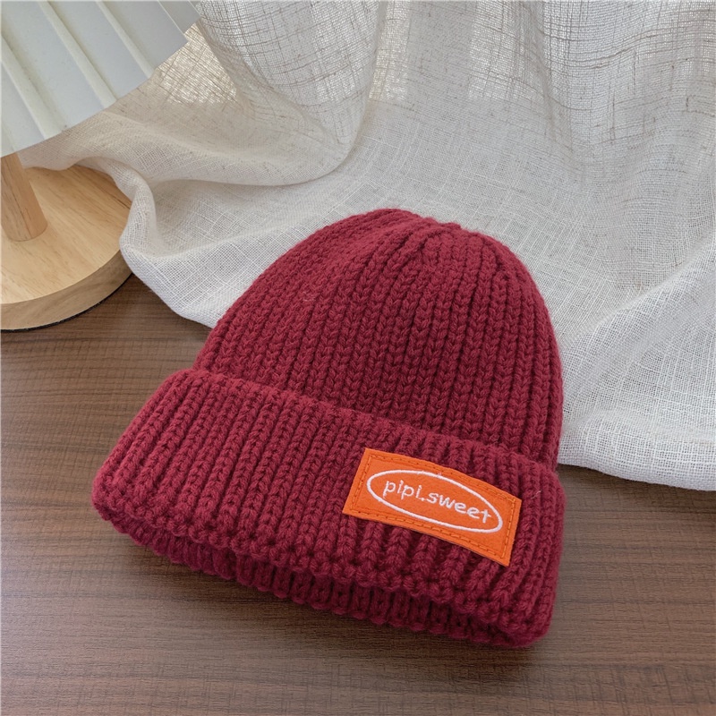 Mũ len mềm mại in chữ thời trang Hàn Quốc dành cho nữ