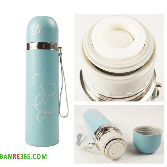 Thanh lý-Bình giữ nhiệt hình Mickey tiện lợi 500ml