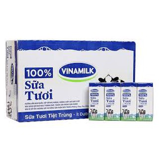 SỮA TƯƠI TIỆT TRÙNG VINAMILK 100% ÍT ĐƯỜNG - LỐC 4 HỘP X 110ML 48h/1thung
