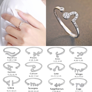 Nhẫn Mạ Bạc Hình 12 Cung Hoàng Đạo Thời Trang Cho Nữ