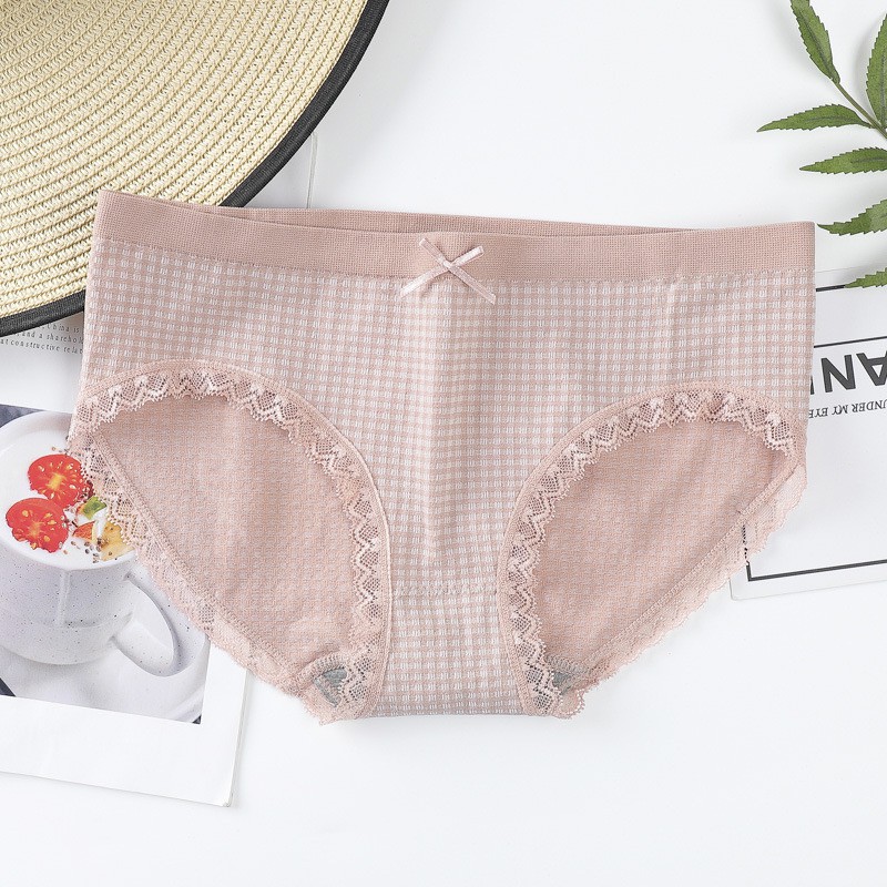 Quần Lót Nữ Embra Siêu Thoáng Hoạ Tiết Caro  Viền Ren Vải Cotton Kháng Khuẩn EB004 | BigBuy360 - bigbuy360.vn
