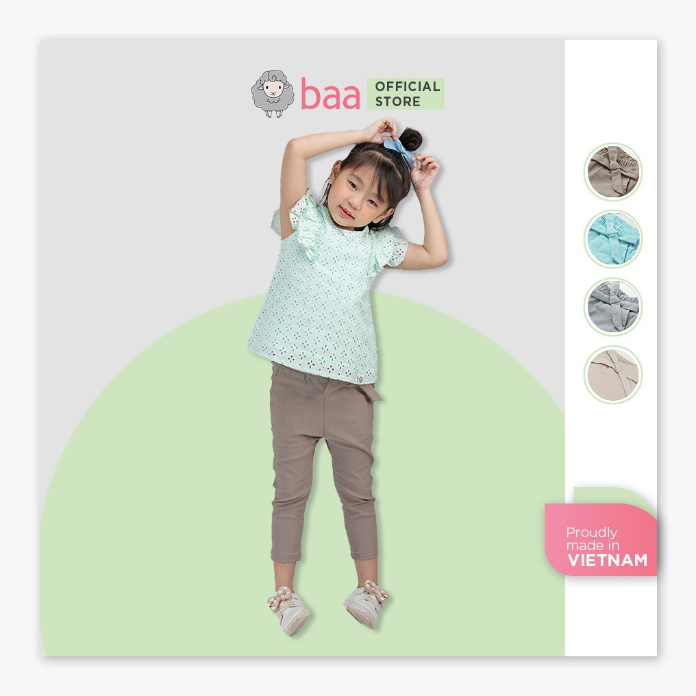 Quần kaki bé gái BAA BABY phối nơ cho bé gái từ 1-7 tuổi - GT-QU17D - Hàng nhập khẩu