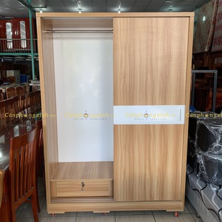 Tủ quần áo, tủ cửa lùa có ngăn hôc đa năng, gỗ cn MDF, CPX-T22