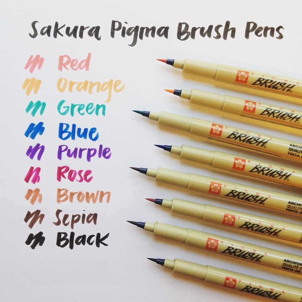 Bút brush màu  đi nét Sakura Pigma Brush (BR#)