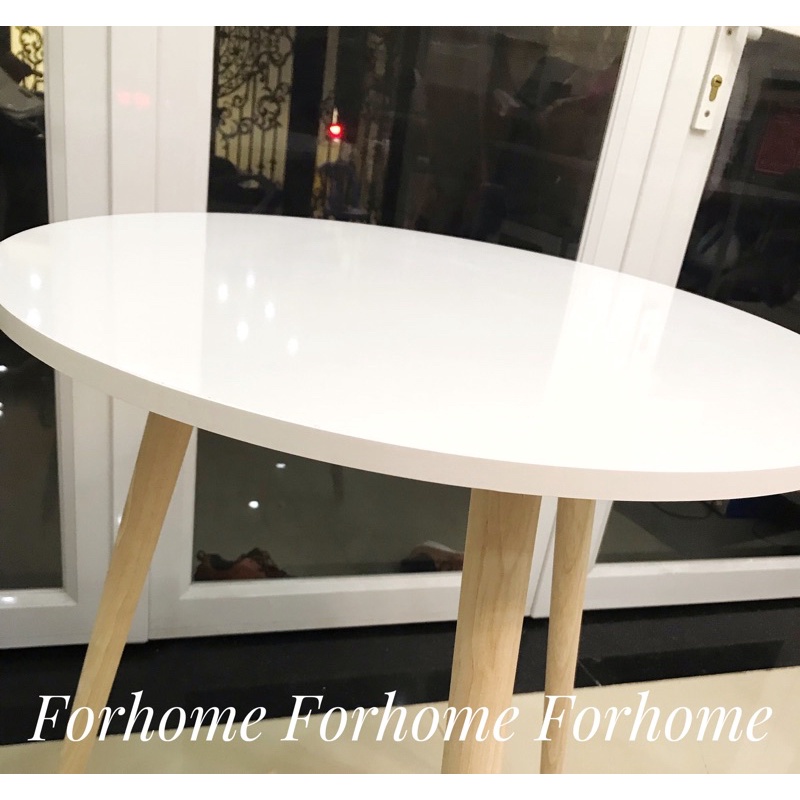 Bàn tròn ăn cafe decor trang trí Chân Gỗ Tự Nhiên Cao Cấp Havaco đường kính 60 cao 74 cm