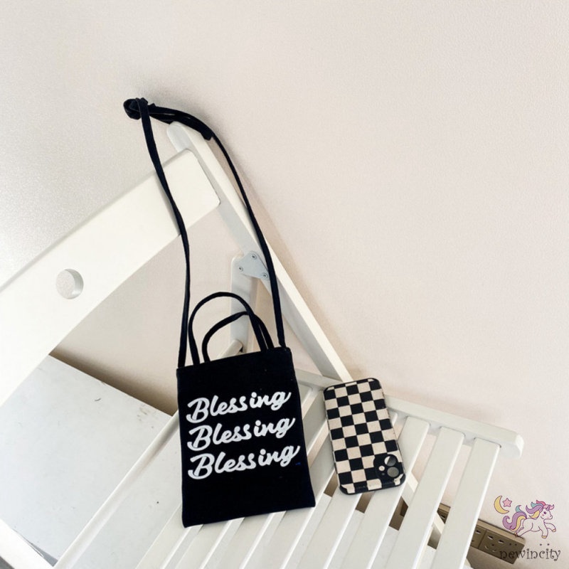 Túi Xách Đeo Vai Vải Bạt Thời Trang Hàn Quốc Đáng Yêu Dành Cho Trẻ