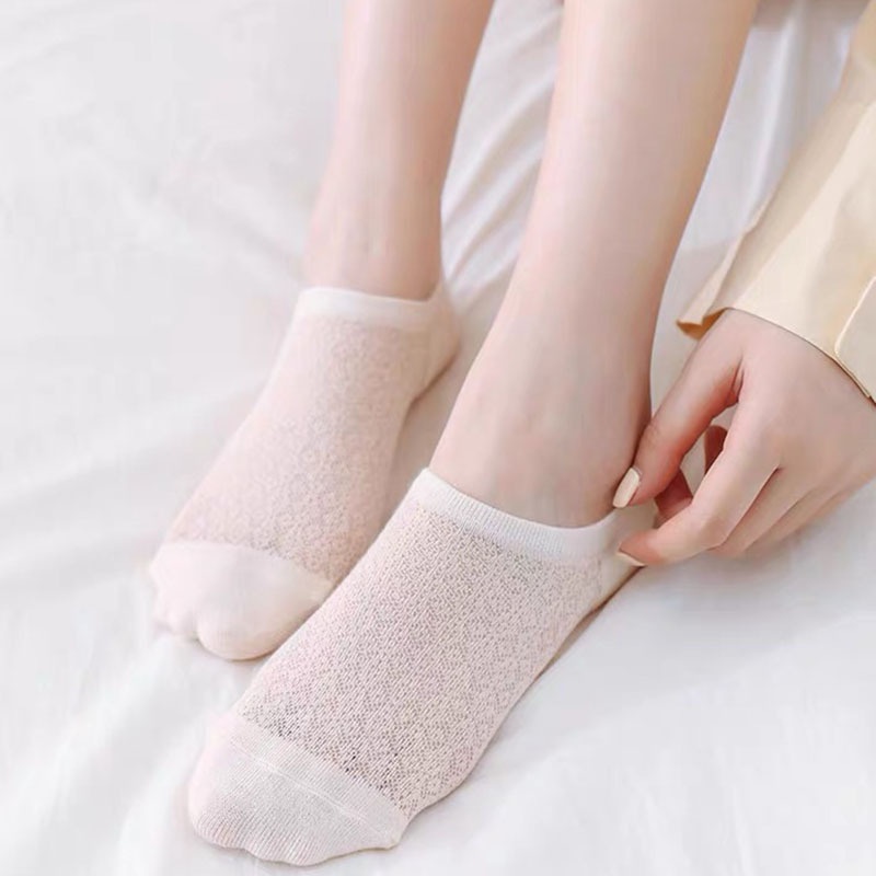 Vớ Lưới Cotton Siêu Mỏng Thoáng Khí Chống Trượt Thoải Mái Cho Nữ