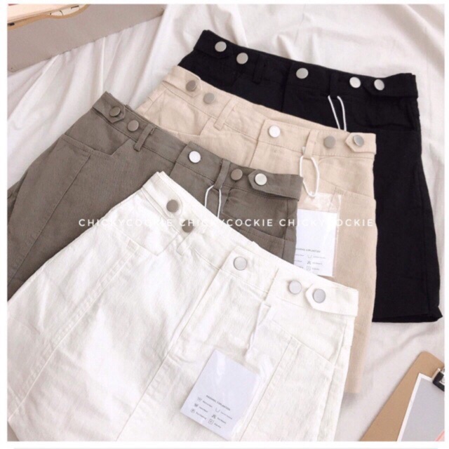 Buôn Sỉ_Quần sóc giả váy kaki thô