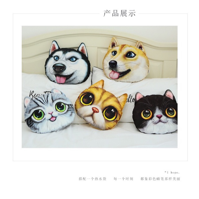 Túi sưởi mặt thú 3d (hàng có sẵn)