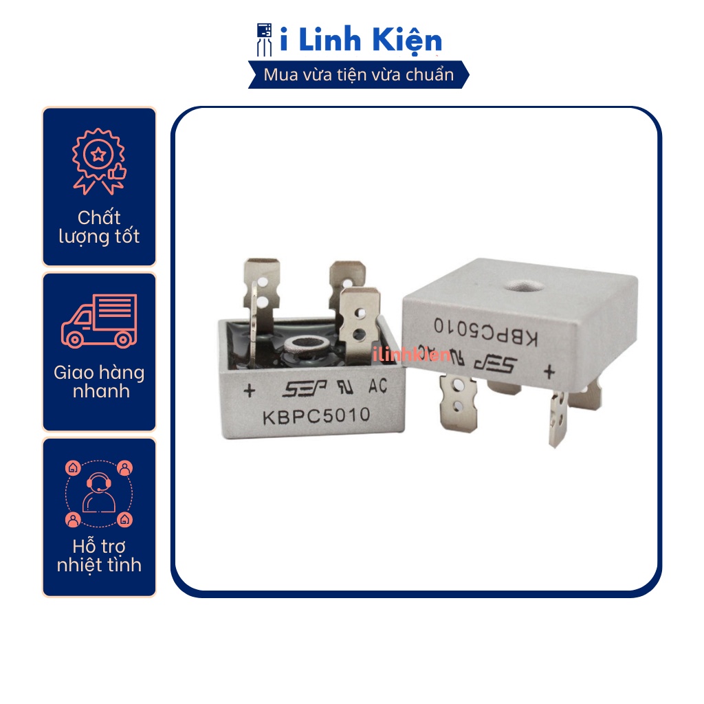 KBPC5010 Diode cầu 50A 1000V DIP-4 chính hãng SEP chân đồng