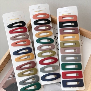Set 10 chiếc kẹp tóc BB Morandi chất liệu acrylic nhám Hàn Quốc cho nữ