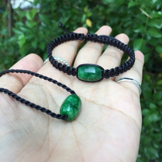 [ Freeship từ 50k] - Trọn bộ lu thống dây chuyền + vòng tay xanh lá [ Hình thật]
