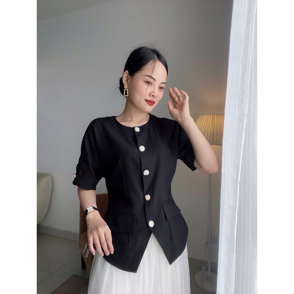Áo BigSize Nữ 2 Nắp Túi Phối Nút , Áo Kiểu Bigsize 3 Màu , Chất 100% Cotton Lạnh Thiết Kế Dành Cho Người Béo 50-90kg