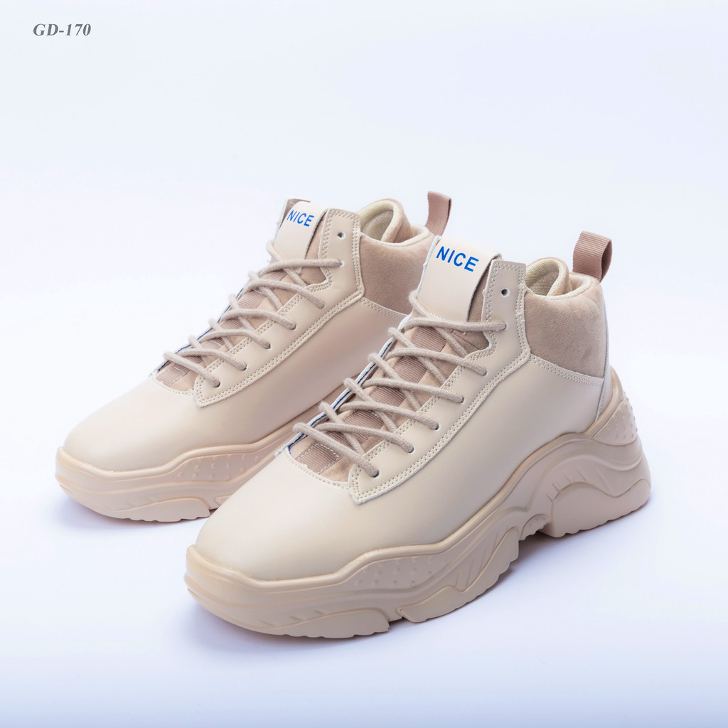  Giày nam cao cổ chất liệu da trơn đế cao tăng chiều cao thời trang cao cấp GD170