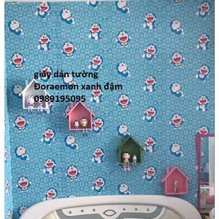 GIẤY DÁN TƯỜNG DOREMON XANH ĐẬM