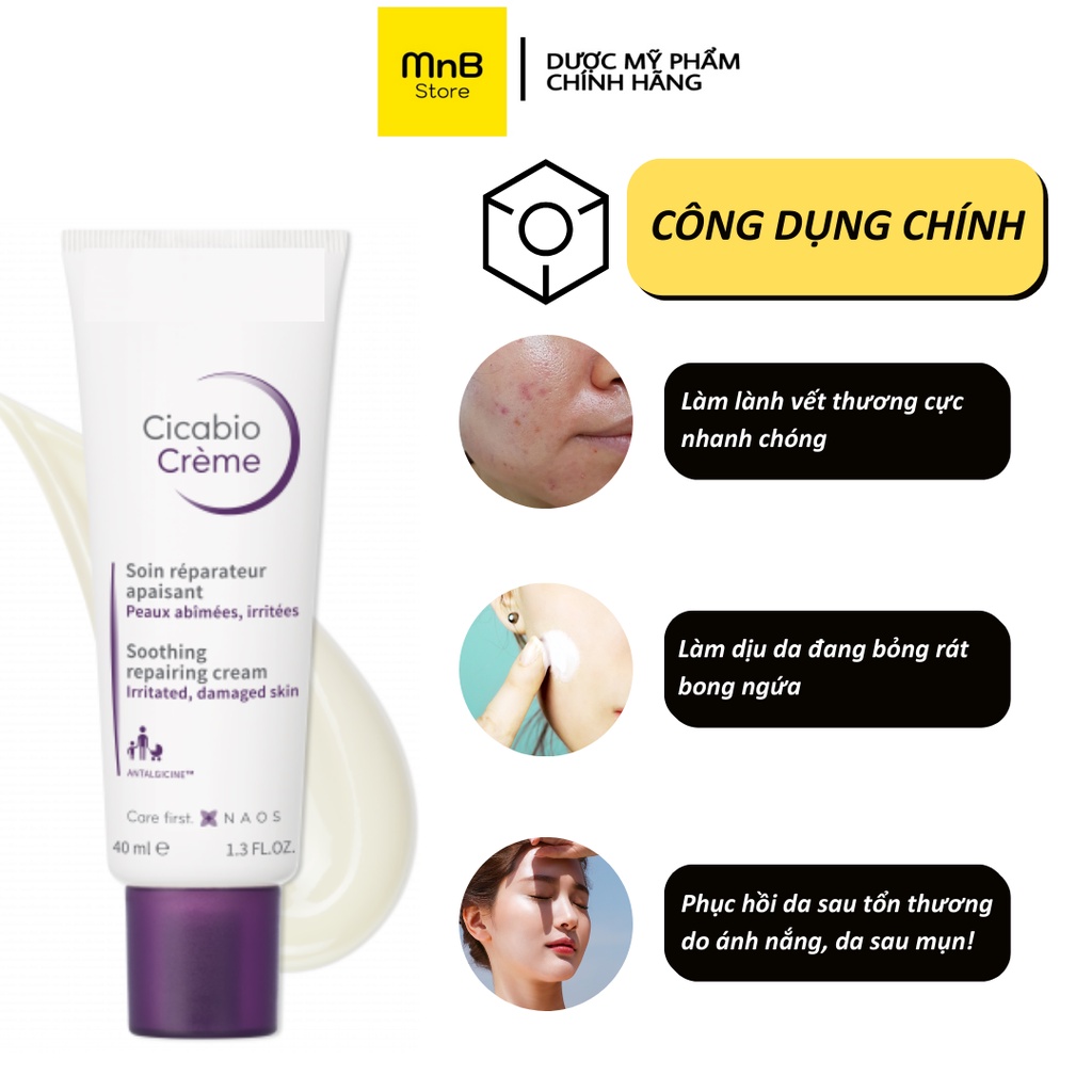 Kem dưỡng phục hồi Bio Cicabio Cream làm dịu và giảm đỏ rát da 40ml