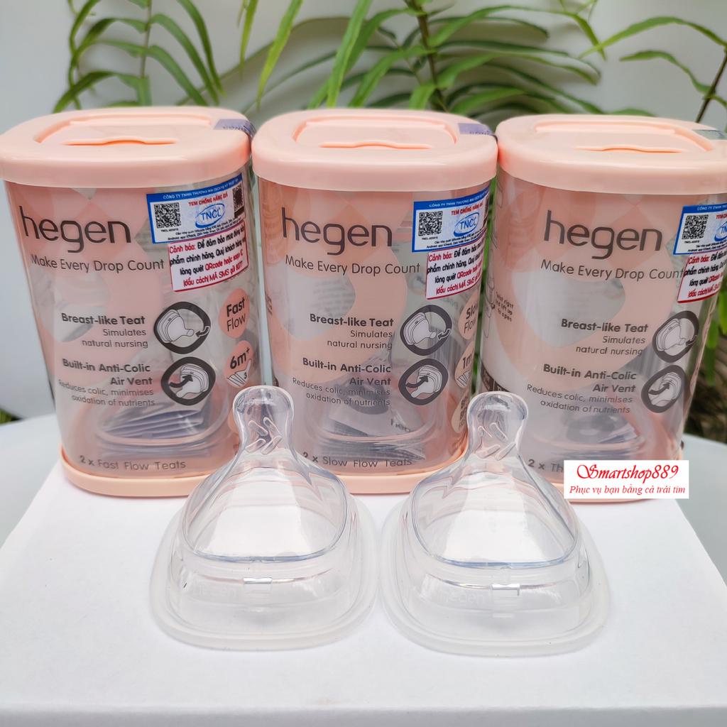 Núm ti bình sữa hegen siêu mềm đủ size