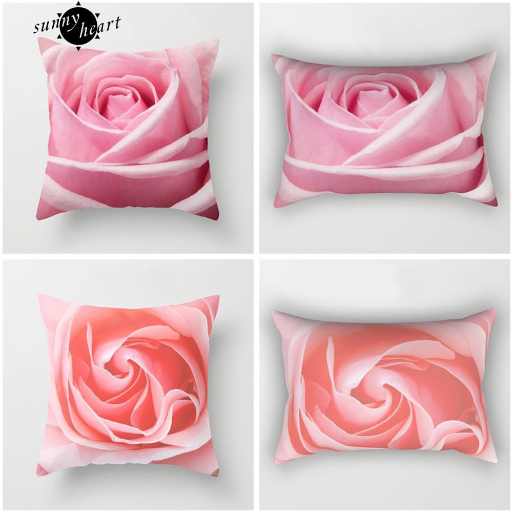 Áo Gối Khổ Vuông 45Cm X 45Cm In Họa Tiết Hoa Hồng Trang Nhã