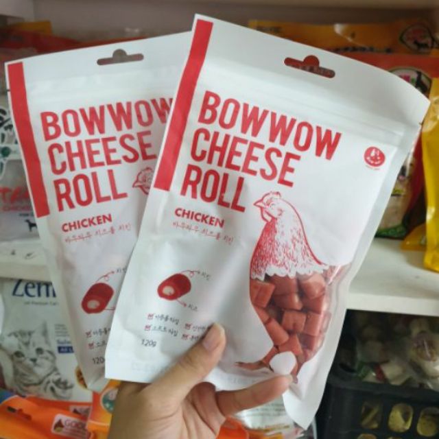 PHÔ MAI CUỘN BOWWOW BÁNH THƯỞNG CHO CHÓ (TÚI ZIP 120GR)