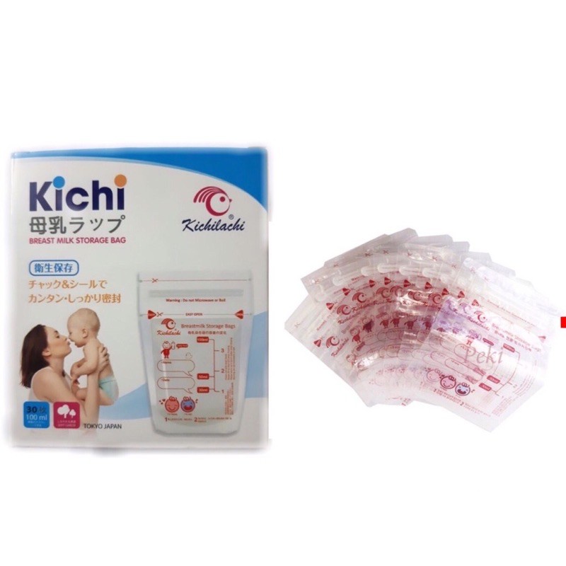 Túi trữ sữa Kichilachi 30 túi 100ml Nhật Bản