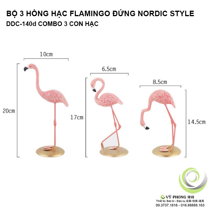 TƯỢNG HỒNG HẠC FLAMINGO ĐỨNG NORDIC STYLE ĐẠO CỤ TRANG TRÍ CHỤP ẢNH DDC-140a,b,c,d