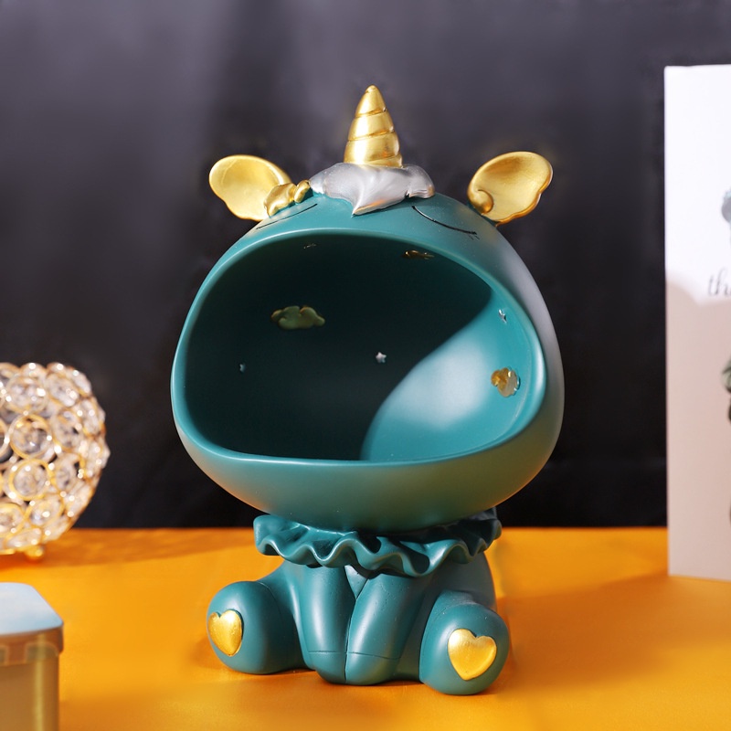 Ống Heo Tiết Kiệm Hình Chú Gấu May Mắn Miệng To Bằng Nhựa Resin Sáng Tạo