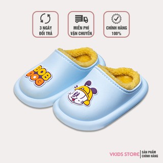 Giày Trẻ Em Bobdog 6030 Dép Sục Lót Lông Cho Bé Trai Bé Gái Siêu Mềm Ấm Chống Trơn Trượt
