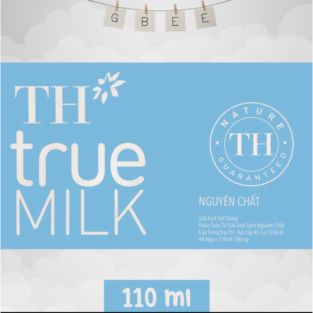 Thùng 48 hộp sữa tươi TH TrueMilk 110ml ( Có đường, Ít đường, Không đường, Sô-cô-la, Dâu)