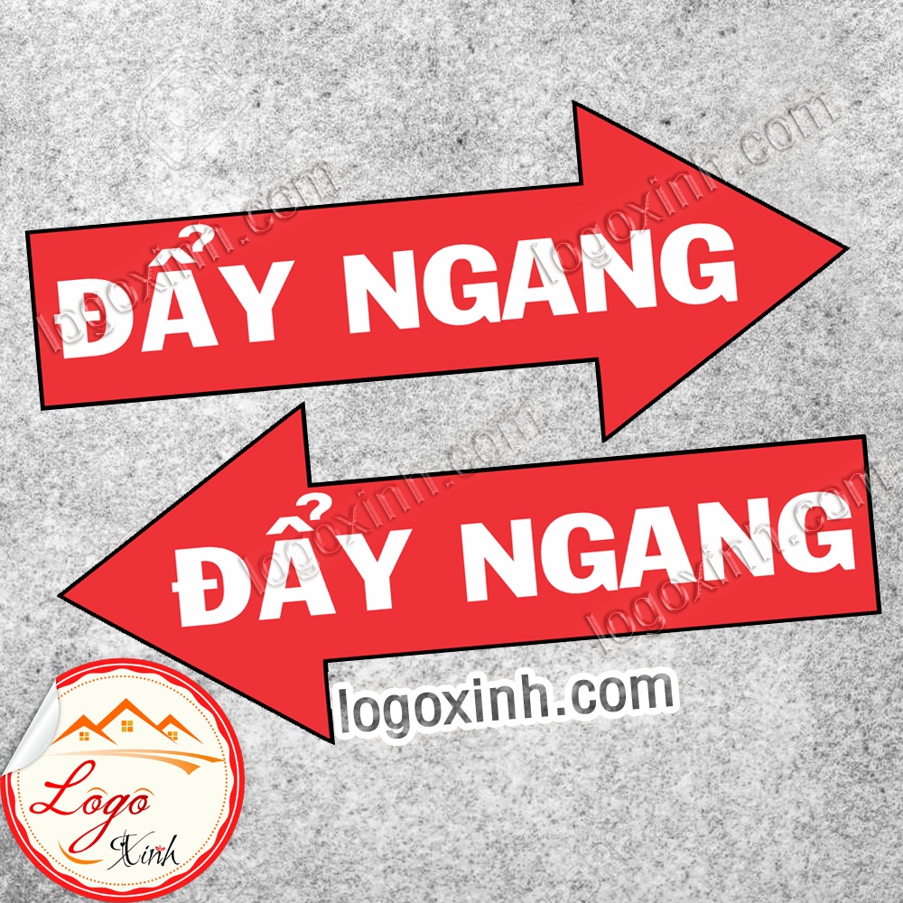 BỘ 2 LOGO STICKER DÁN TEM MŨI TÊN ĐẨY NGANG SANG HAI BÊN TRÁI PHẢI, DÁN CỬA LÙA, CỬA ĐẨY, CỬA KÉO, SLIDE DOOR