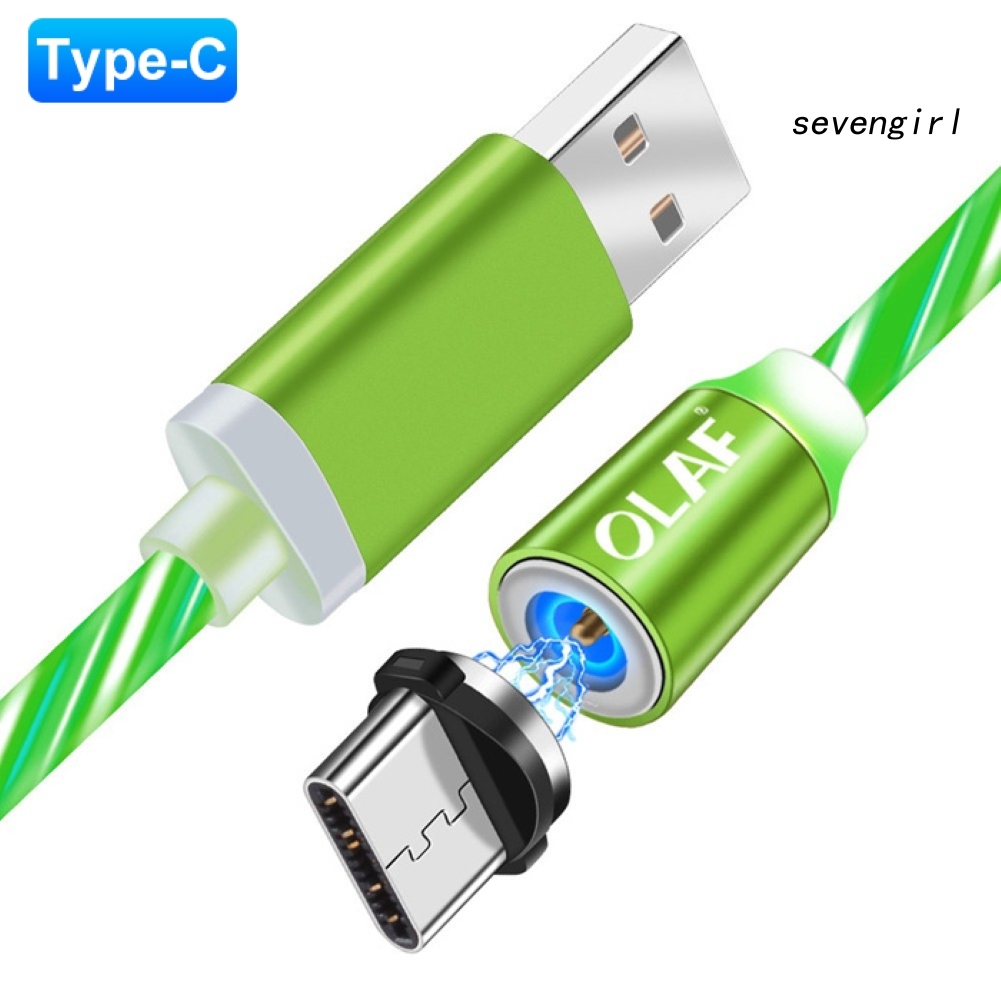 Cáp Sạc Nam Châm Cổng Micro-Usb Type-C Có Đèn Led Báo Hiệu