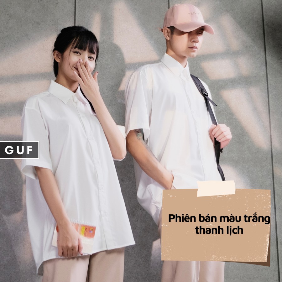 Áo Sơ Mi Tay Lỡ Dáng Rộng Hàn Quốc, Vải Kate Mềm Mịn Thích Hợp Cho Đi Học, Đi Làm, Đi Chơi GUF | BigBuy360 - bigbuy360.vn