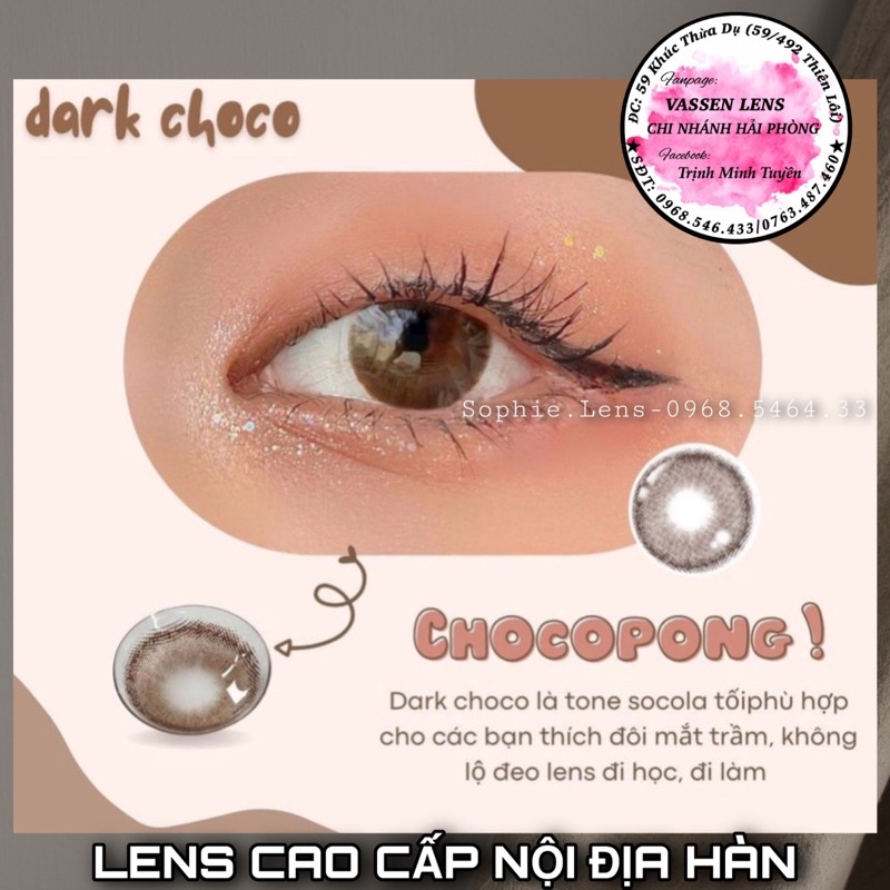 [KÍNH ÁP TRÒNG CAO CẤP] MÀU CHOCO CẬN 0-8 độ