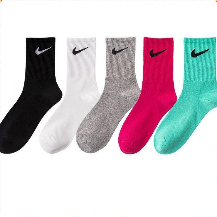 Hộp 5 Đôi Tất Nike Màu (Random), Tất Cao Cổ Hàng Xuất Dư Cao Cấp Quà Tặng  - Bán Buôn Bán Lẻ