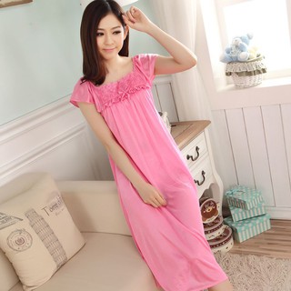 Đầm ngủ vải lụa mát satin cỡ lớn cho nữ