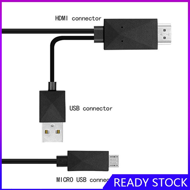 FL【COD Ready】5 Pin & 11 Pin Micro USB HDMI 1080P HD TV Cable Adapter for Android Phone