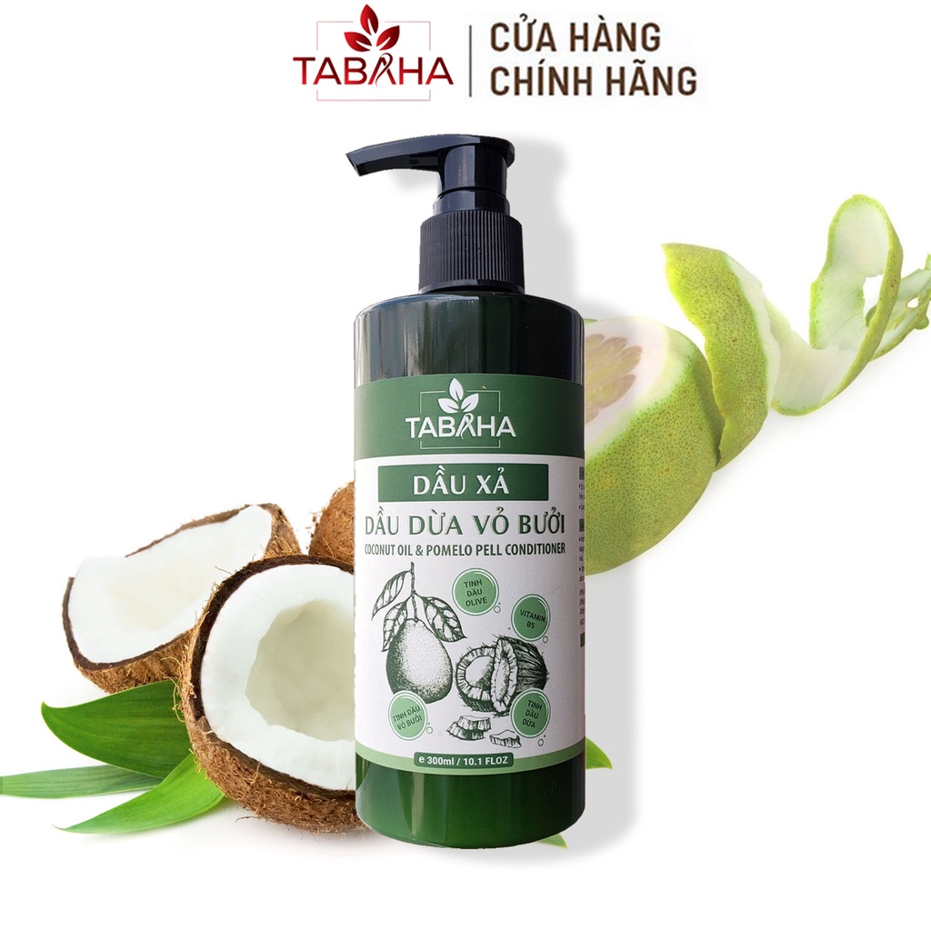 [Mã BMBAU50 giảm 7% đơn 99K] Dầu Xả Dầu Dừa Vỏ Bưởi TABAHA 300ml Dưỡng Ẩm Phục Hồi Tóc Khô Hư Tổn