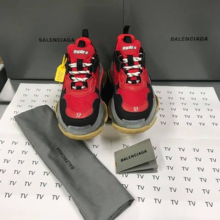[ FULL BOX ] Giày Balen Đế hơi Cao Cấp Đỏ Đen